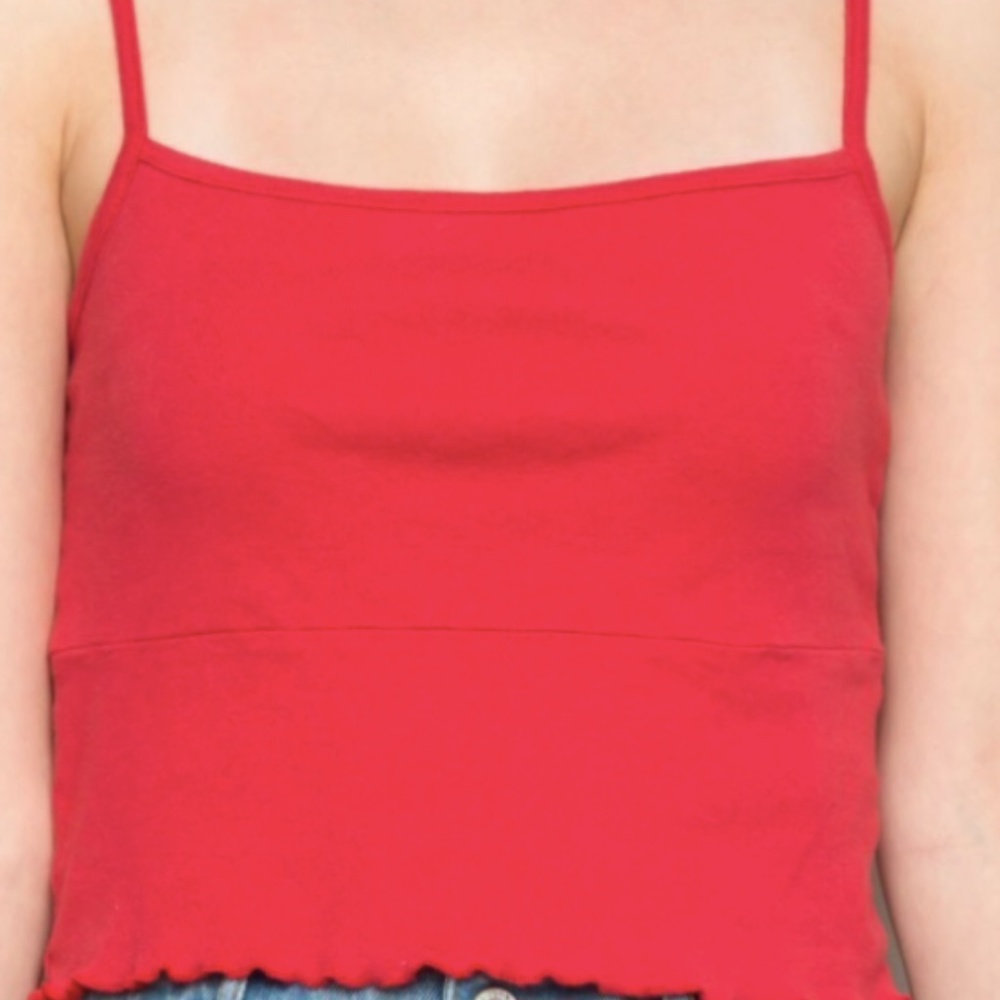 Brandy Melville Red Alani Tank Top One Size